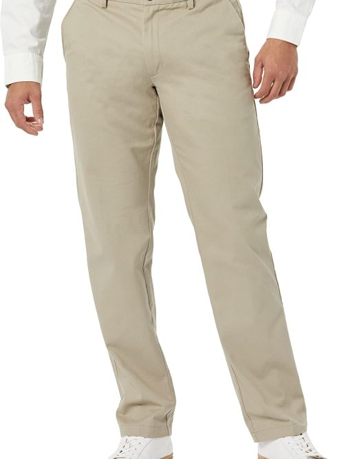 Men's Straight-Fit Wrinkle-Resistant Flat-Front Chino Pant