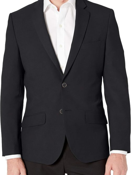 Men's Long-Sleeve Button-Front Slim-Fit Stretch Blazer